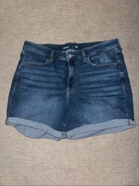 Old Navy Dark Blue Rolled-Hem Denim Shorts